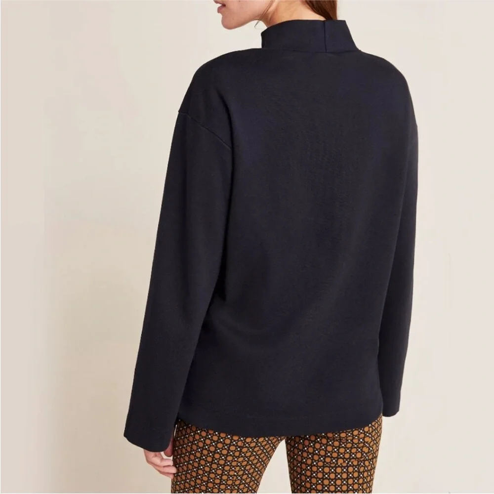 Stateside Anthropologie oversized long sleeve pocket T shirt in black